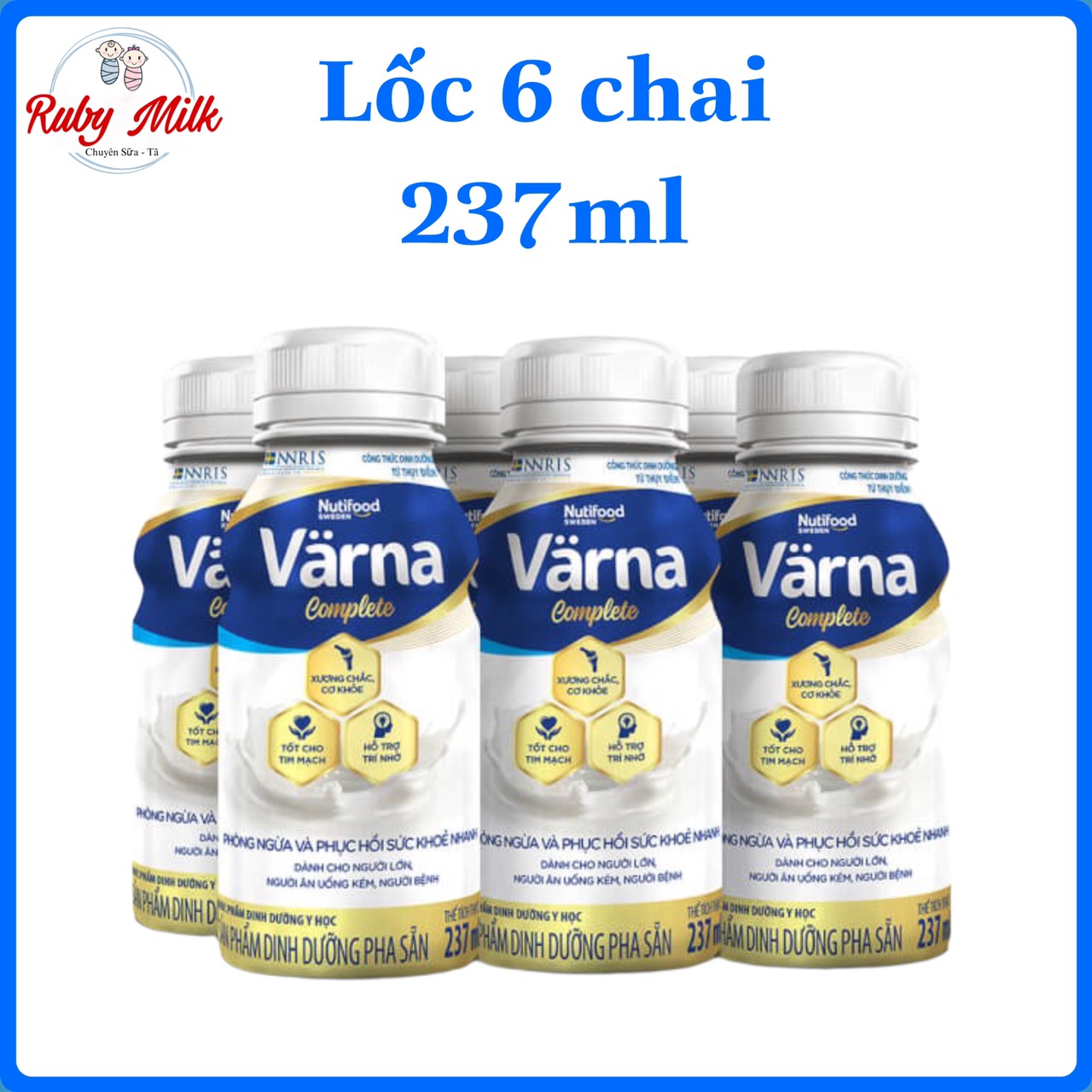 [Date 6.2025] Sữa Nutifood Varna Complete 237ml (Lốc 6 chai)