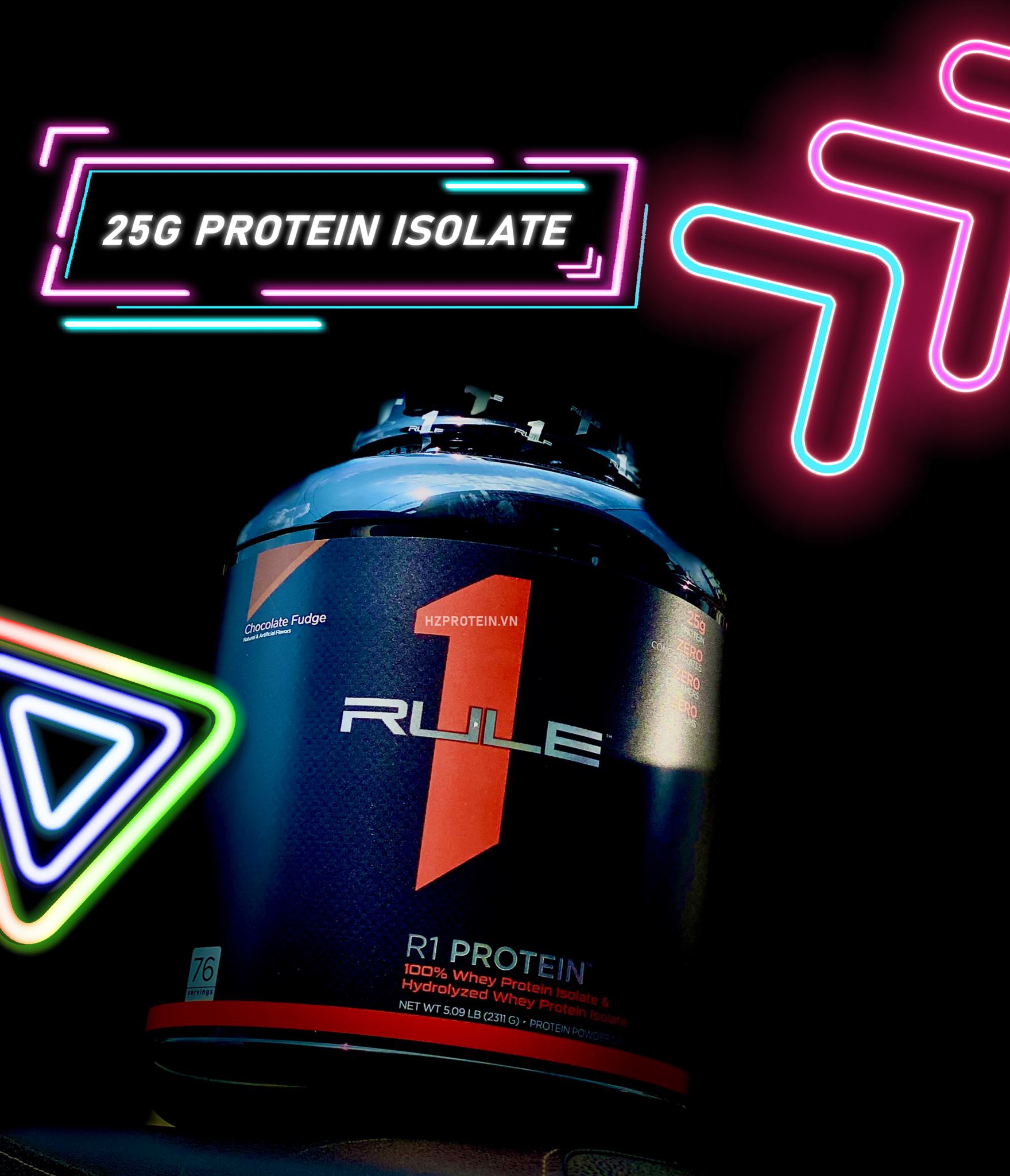 Rule1 Protein Whey Isolate - Genuine Isolate Protein Muscle Building Milk