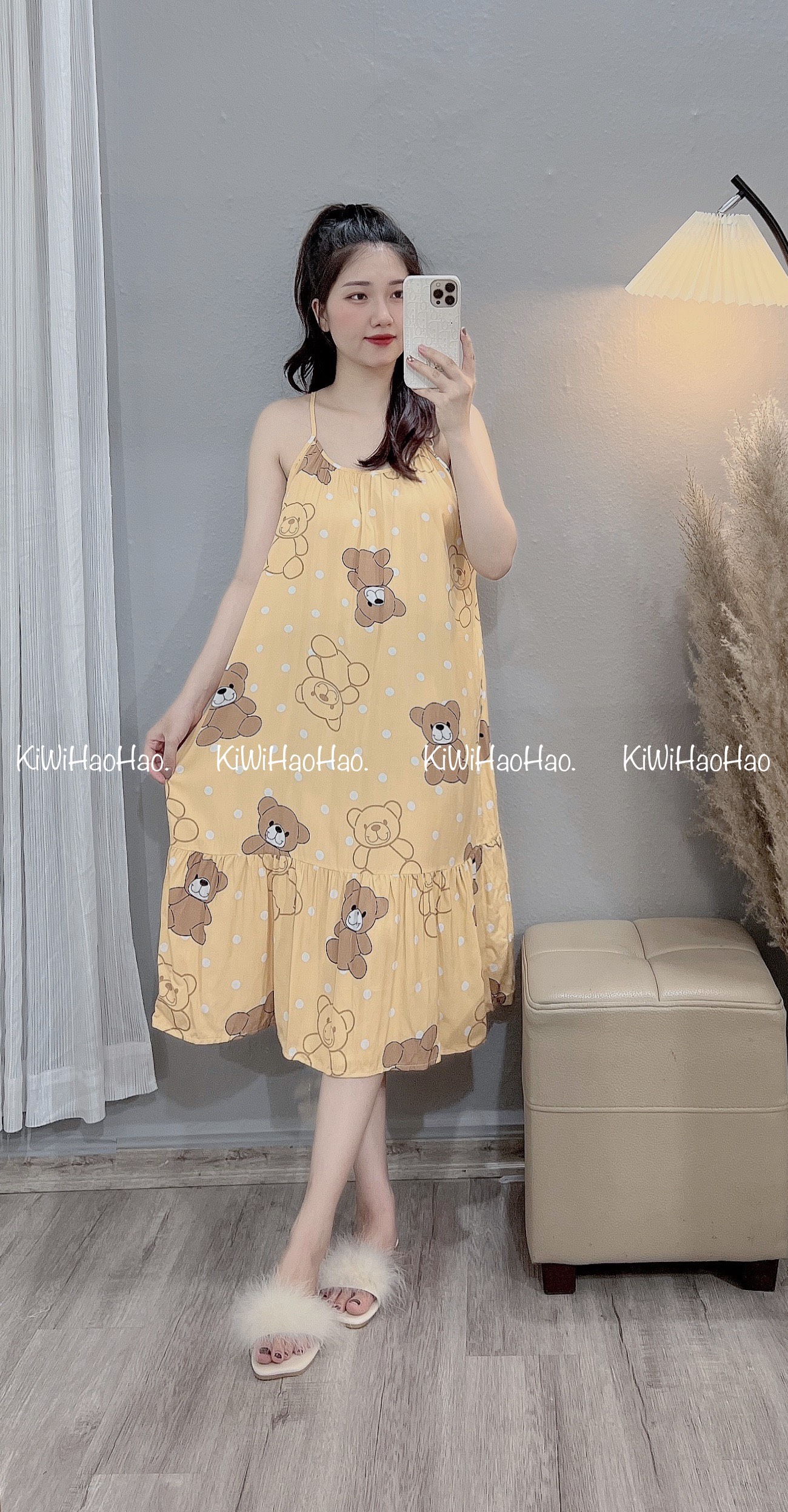 Váy lanh 2 dây chất mát