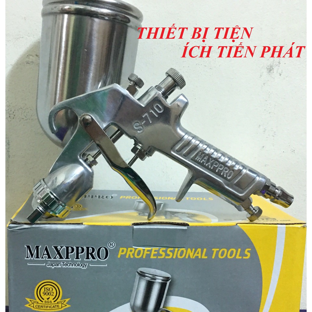 [HCM]Full Bộ Súng Phun Sơn Maxppro S710G + Bình Chứa Sơn 400Cc