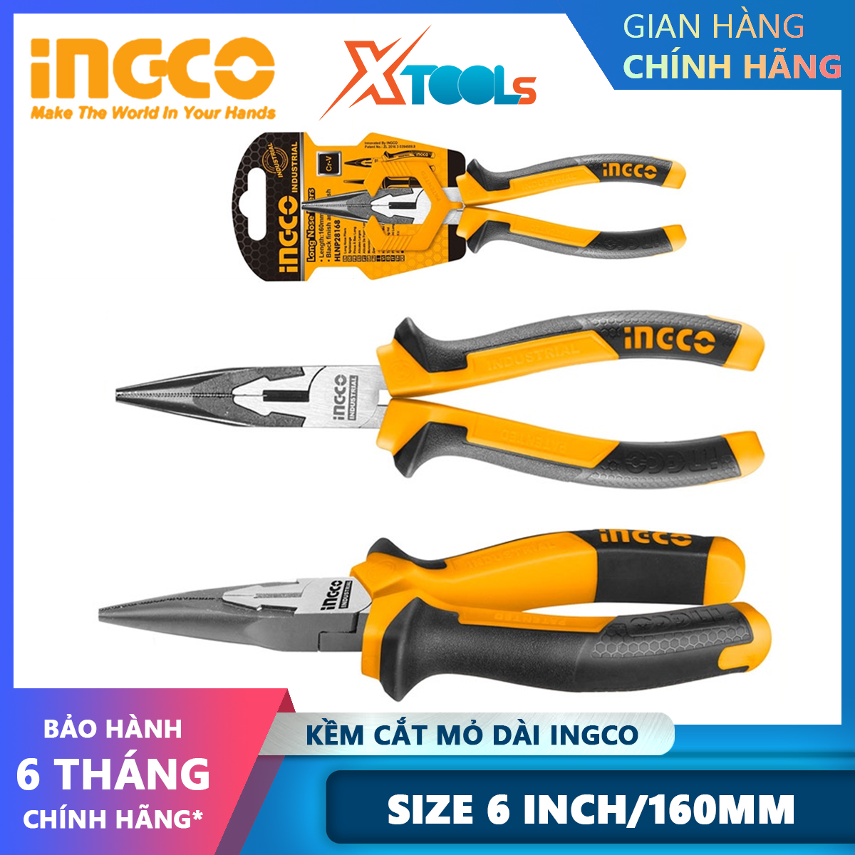 Ingco hlnp28168 long spike Nipper | 6 inch/160mm long spike Nipper polished & Rust proof pliers xtools