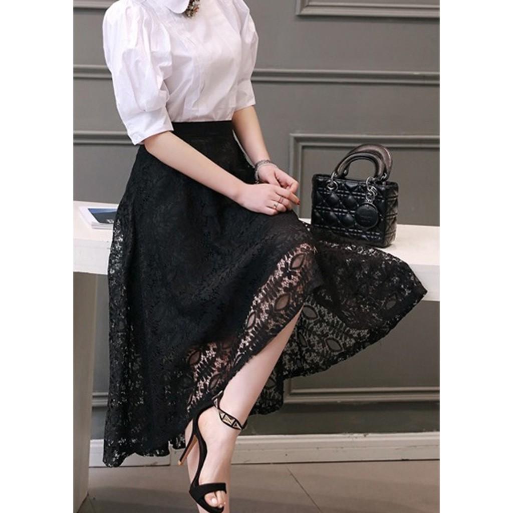 Chân váy ren công sở Vạt Chéo