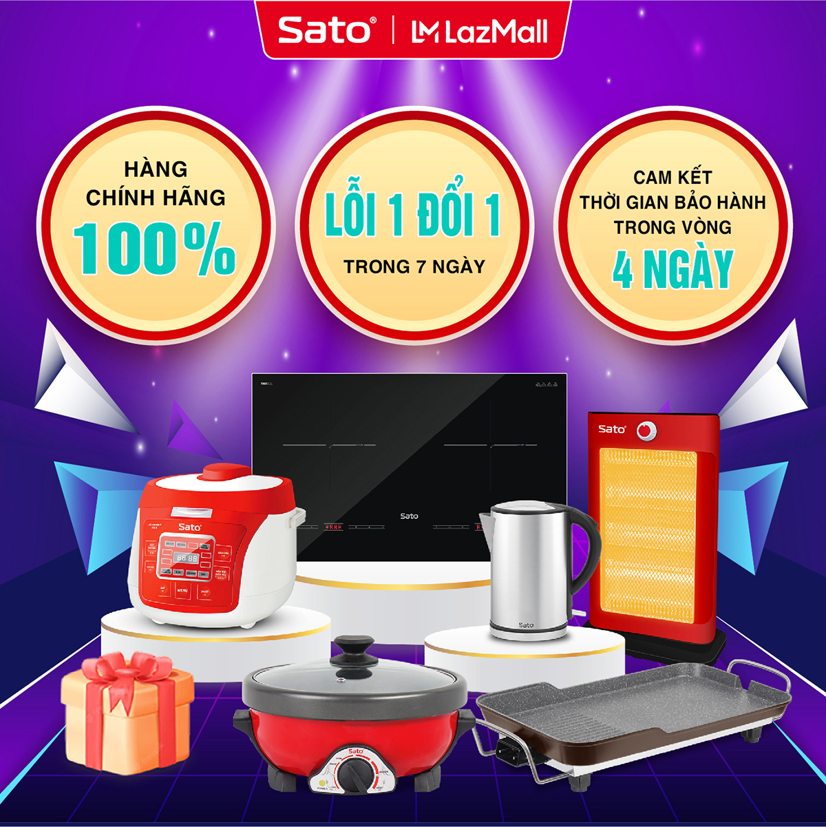 Nồi cơm điện 2.2 L Sato 22F034