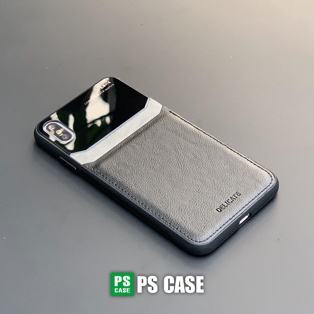 Ốp lưng da kính cao cấp dành cho iPhone X / iPhone XS - Màu đen - PS Case Phân Phối