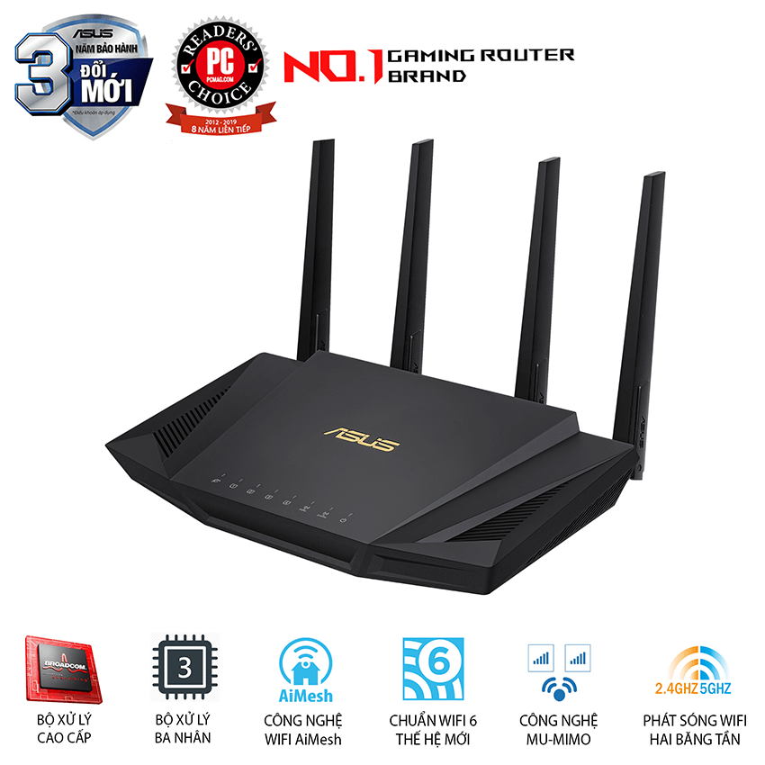 [Trả góp 0%]Router wifi ASUS RT-AX3000