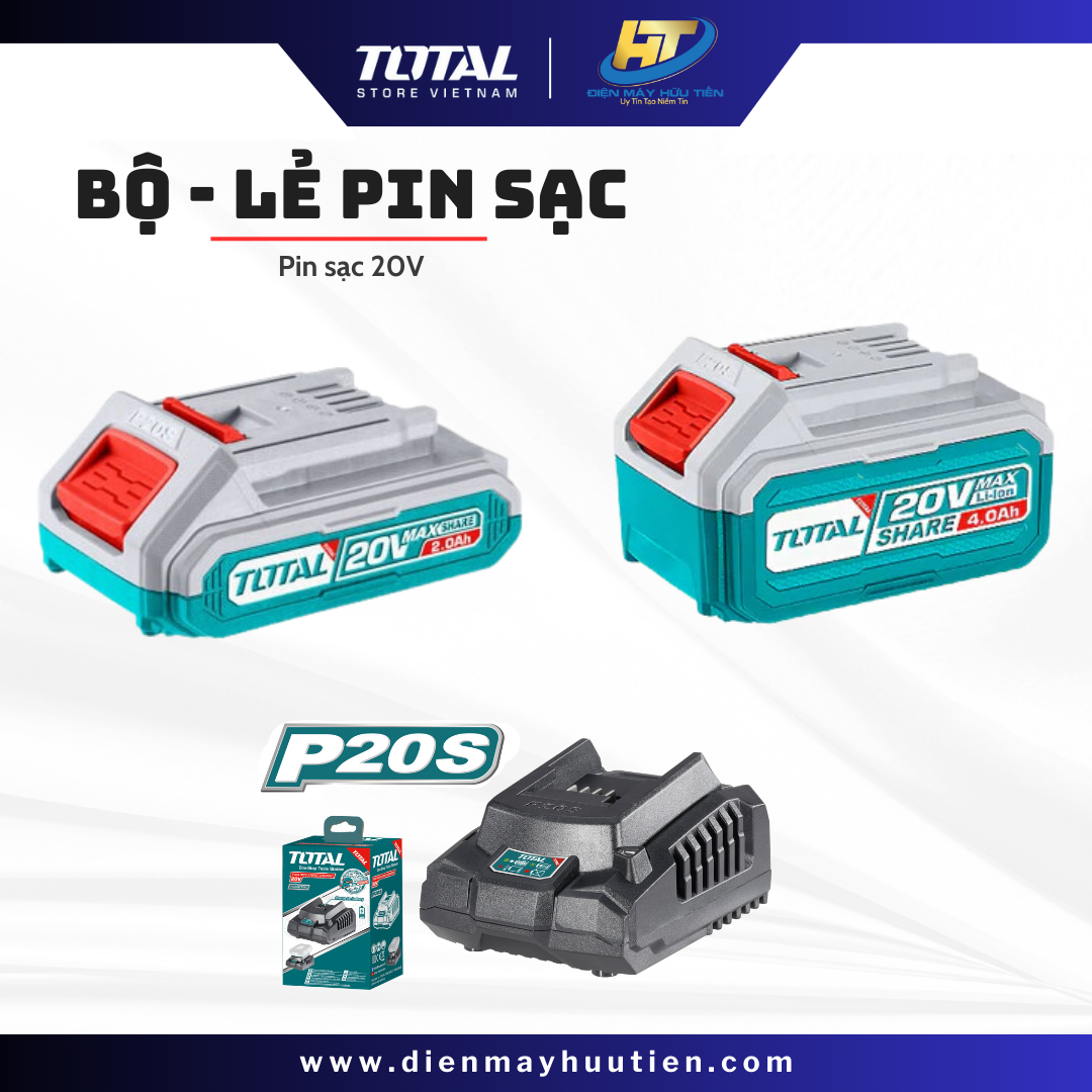 Bộ pin sạc 20v total