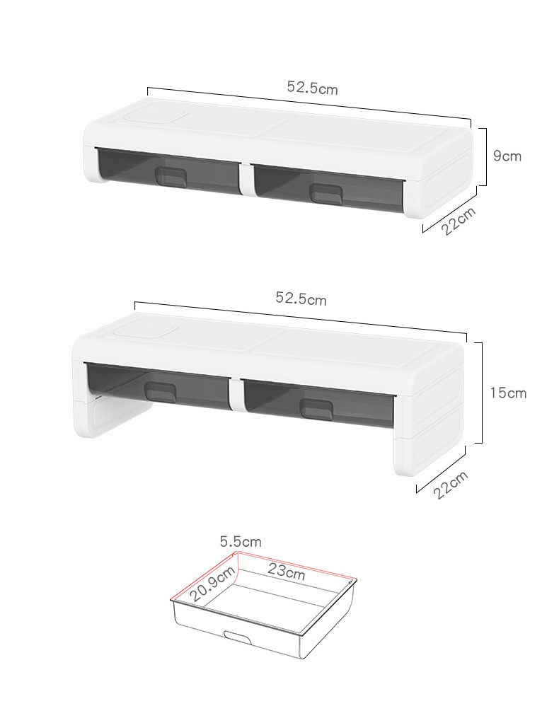 FS Desktop computer, elevated shelf, office desktop, monitor, screen base, bracket, keyboard, organize, shelf