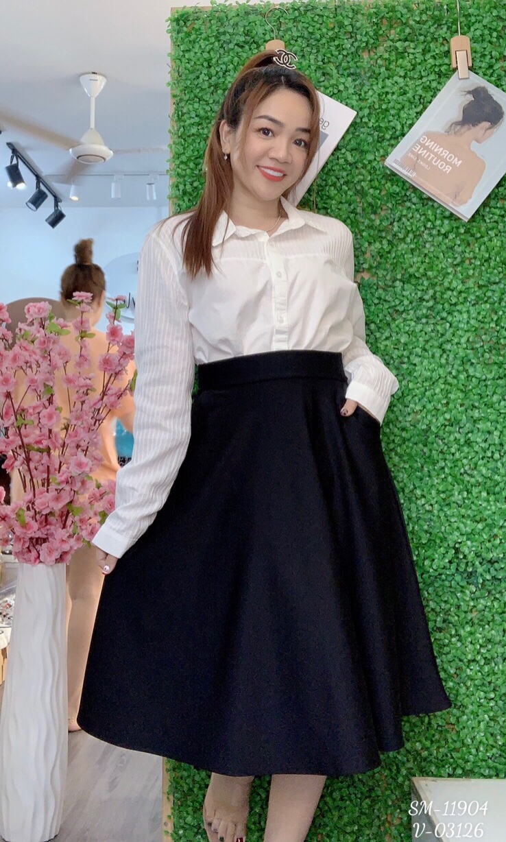 Big Size Long Dress with 2 Pockets - 03126