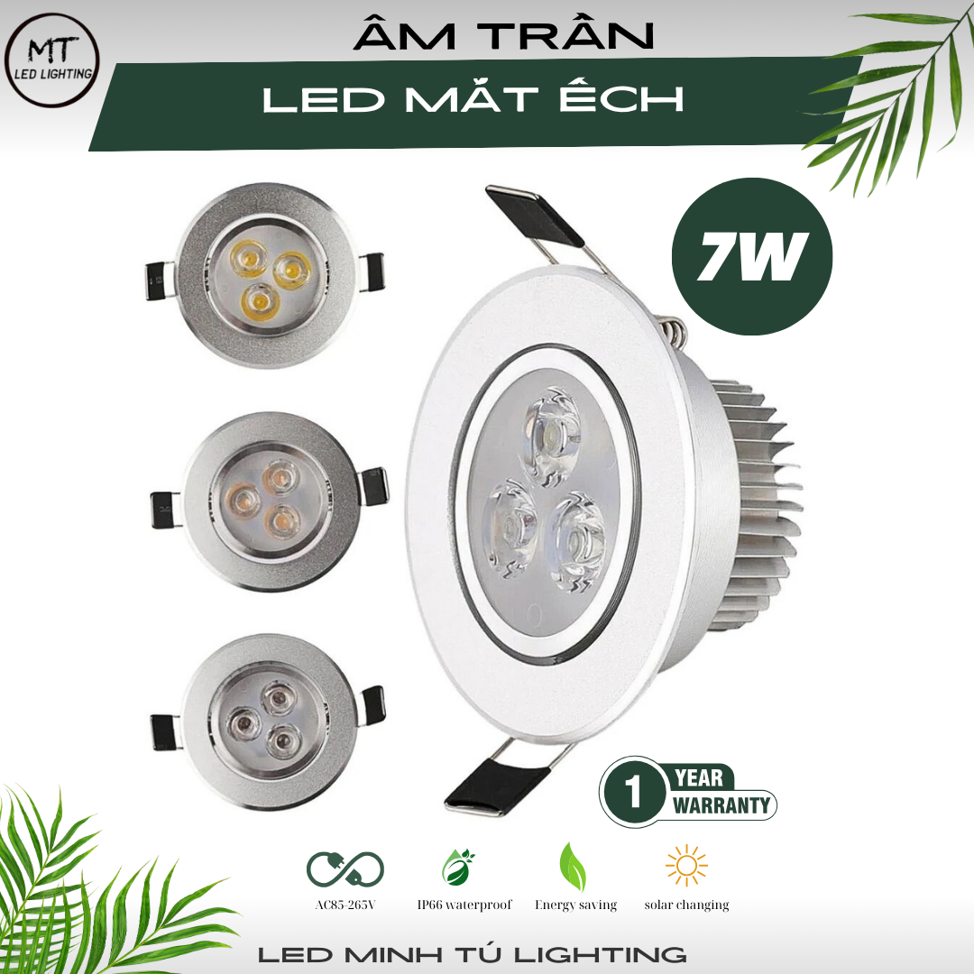 Đèn âm trần mắt ếch 3W, 5W, 7W, 12W cao cấp
