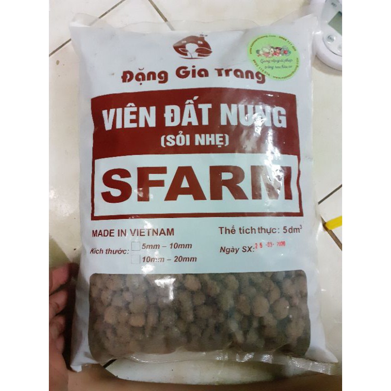 Viên Đất Nung ( Sỏi Nhẹ ) - Bao 5Dm3 ( Kt 5-10Mm ) - 2.5Kg/Túi
