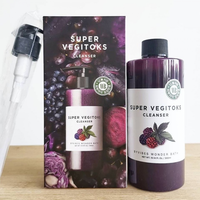 (SUPER VEGITOKS) Sữa Rửa Mặt Byvibes Wonder Bath Super Vegitoks Cleanser 300ml