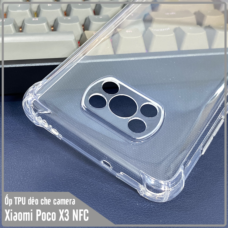Ốp lưng cho Xiaomi Poco X3 NFC X3 và Poco X3 Pro nhựa dẻo TPU trong che camera