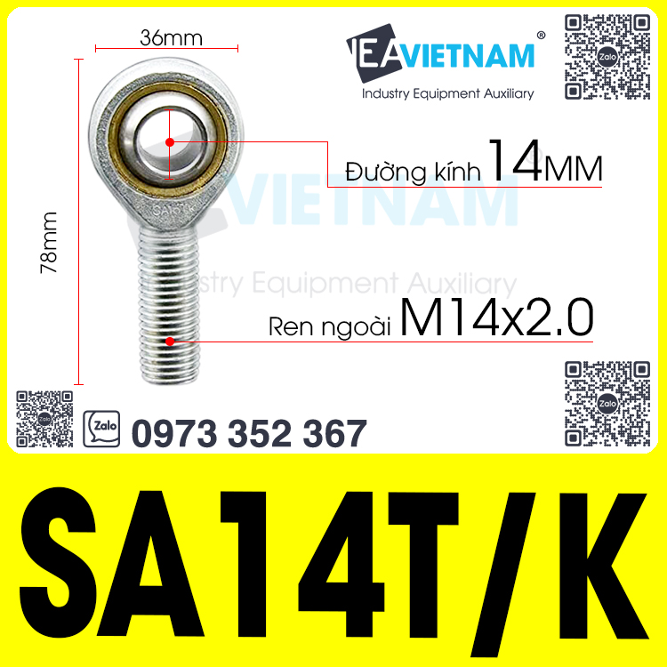 Vòng bi mắt trâu sa 14 t/k