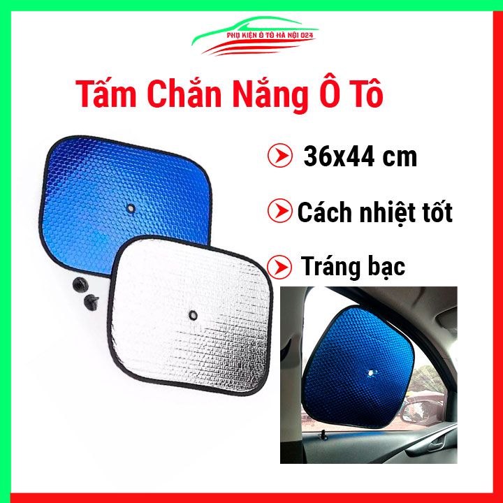 Tấm chắn nắng ô tô dày 2 tấm cách nhiệt tốt, tráng bạc phản chiếu ánh sáng tốt