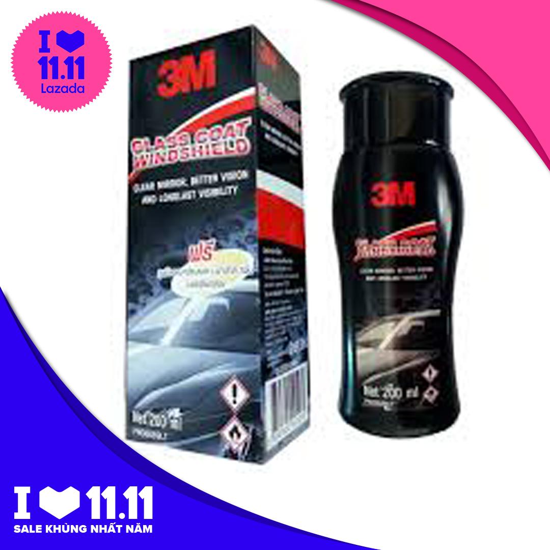 Dung dịch chống bám nước trên kính xe 3M Glass Coat Windshield 3M 08889 LT 200ml ( tặng kèm khăn 3M xanh hoặc vàng )
