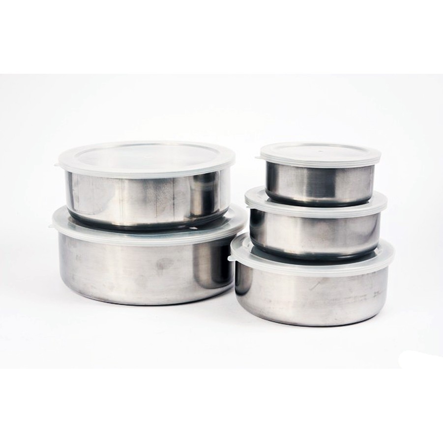 BỘ THỐ INOX CÓ NẮP 5 CÁI