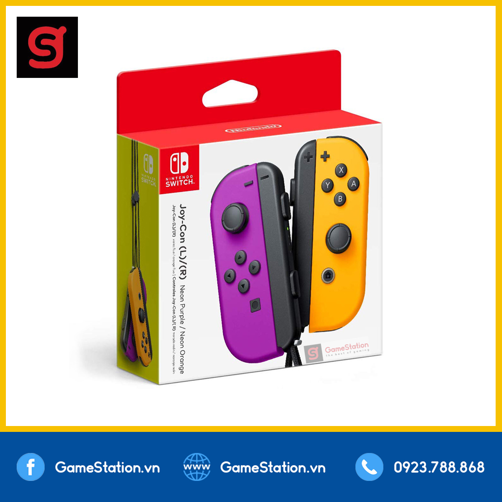 Tay Cầm Nintendo Switch Joy-Con - Màu Neon Purple/Neon Orange