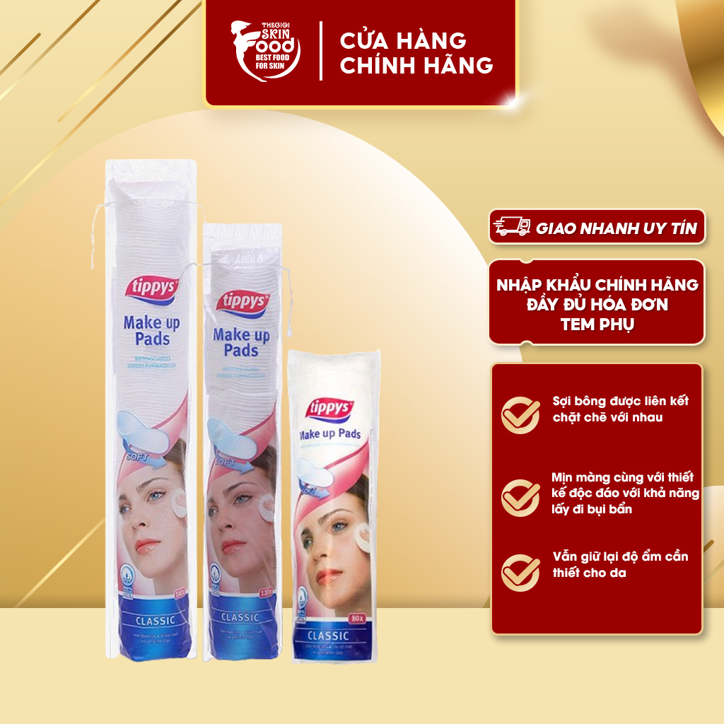 Bông Tẩy Trang Tippys Classic Make Up Pads