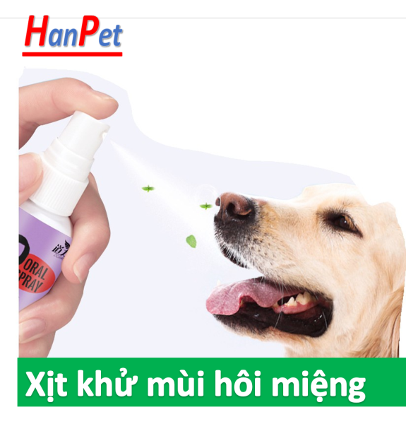 HCM- ORAL SPAY PET chai lớn 120ml Xịt chống hôi miệng chó Xịt vệ sinh khử mùi hôi răng miệng cho chó mèo