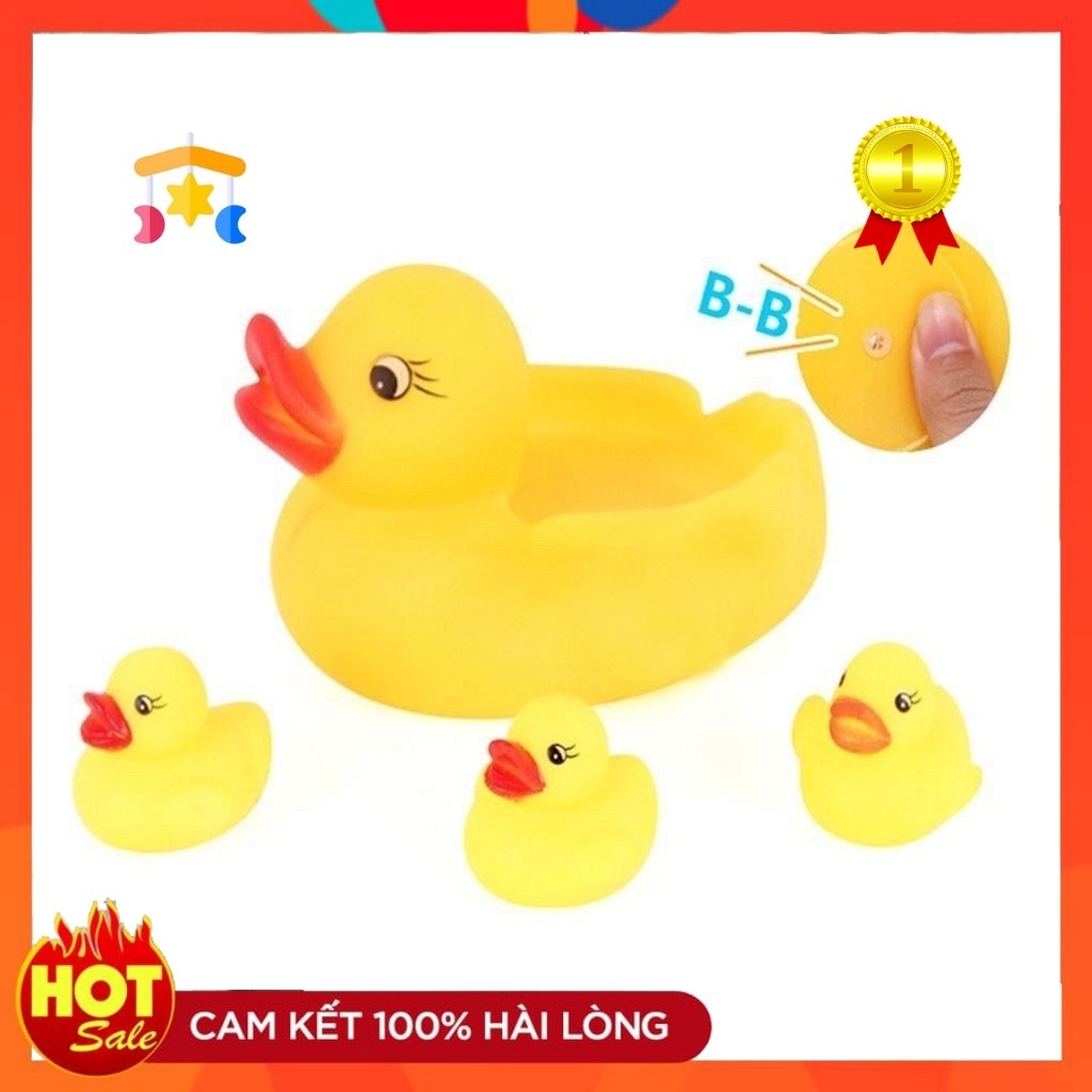 Đồ chơi nhà tắm vịt thả bồn bóp kêu chíp chíp dành cho bé
