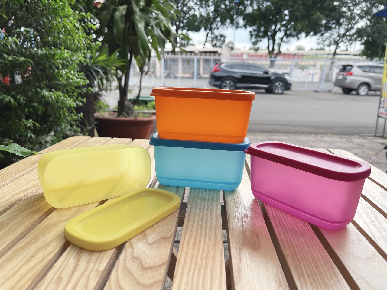 Bộ hộp BQTP Mini Rectangular colorful 250ml (4) - Tupperware chính hãng