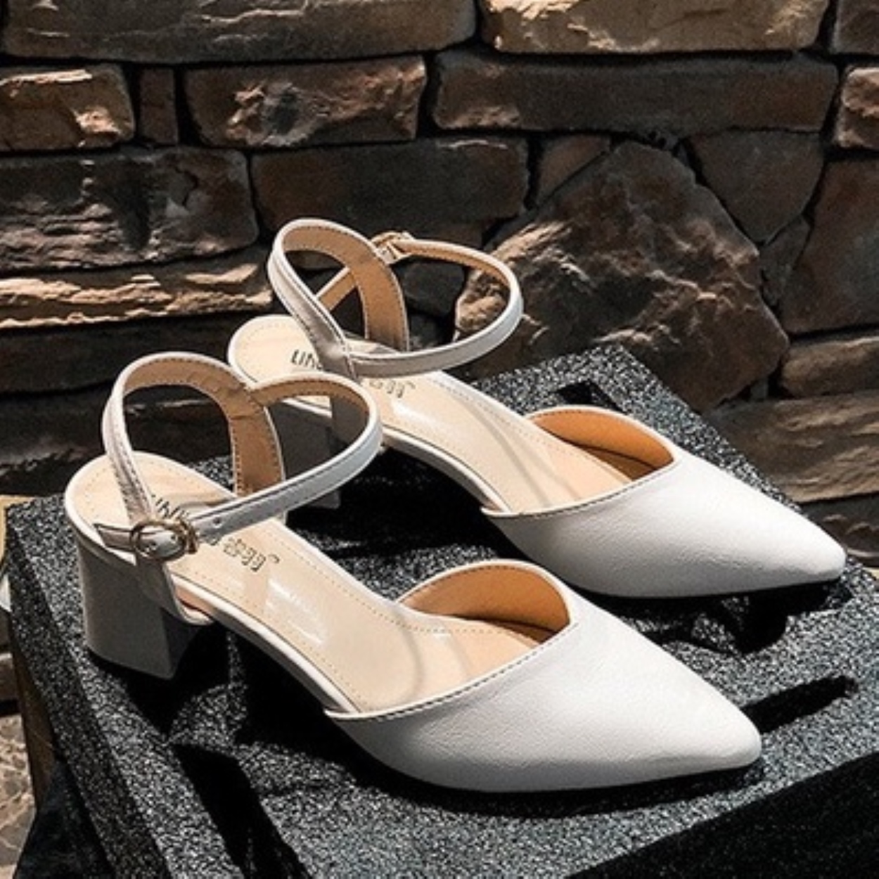 High-heeled shoes socks bow open heel 5p code A37