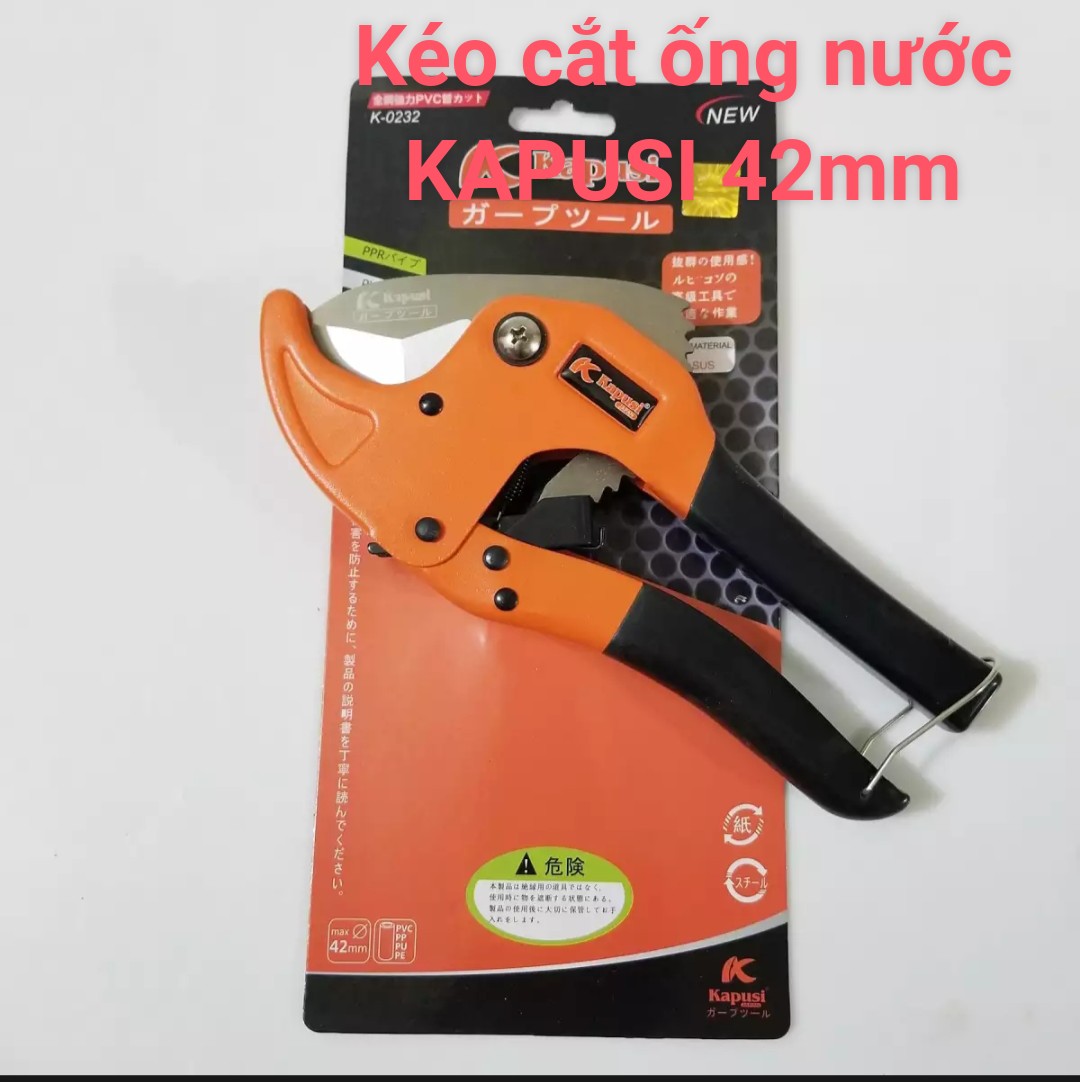 Kéo cắt ống nhựa Kapusi cắt đến ống 42 tay đen, kéo cắt ống điện kéo cắt ống nước PVC và PP, KÉO CẮT ỐNG NHỰA PVC KAPUSI - TAY CẦM CÁN ĐEN - CHUYÊN CẮT ỐNG NƯỚC, PVC, mầu mẫu tay cầm chắc chắn lưỡi đen sắc bén