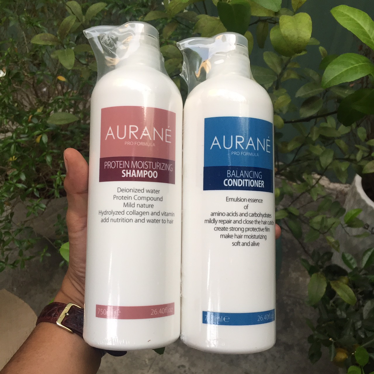 Dầu gội và xả Aurane Suông mượt phục hồi tóc hàng ngày (2x750ml)