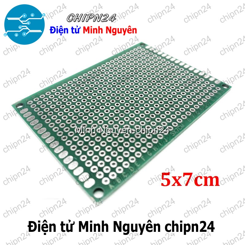 [1 tấm] Testboard 2 mặt Thủy tinh 5x7cm (Board đồng đục lỗ PCB, Testboard cắm hàn) - HH001563