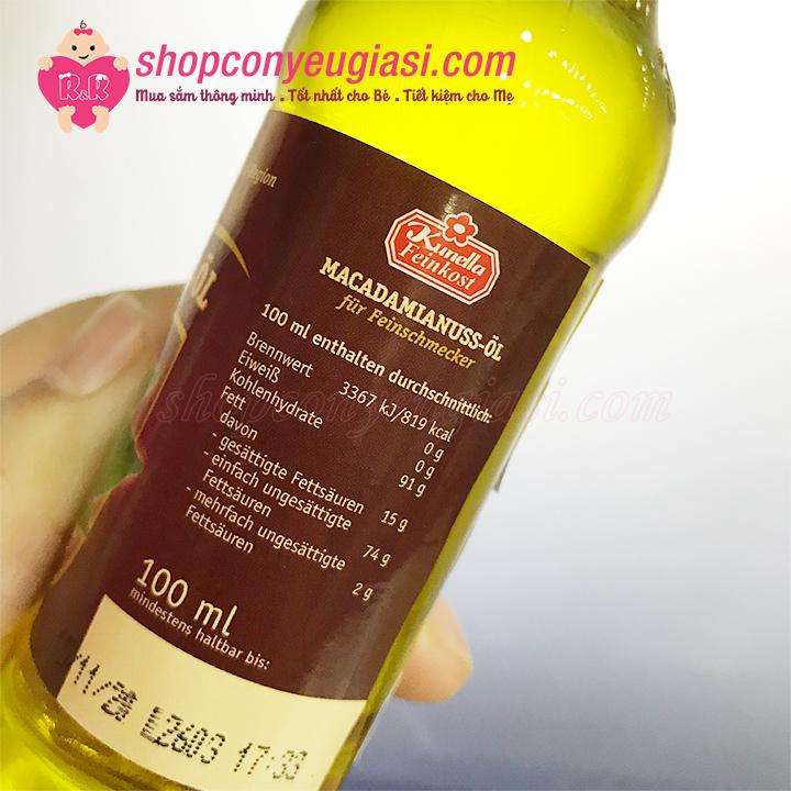 [HCM]Dầu Macca Kunella Feinkost Cho Bé 100ml Đức