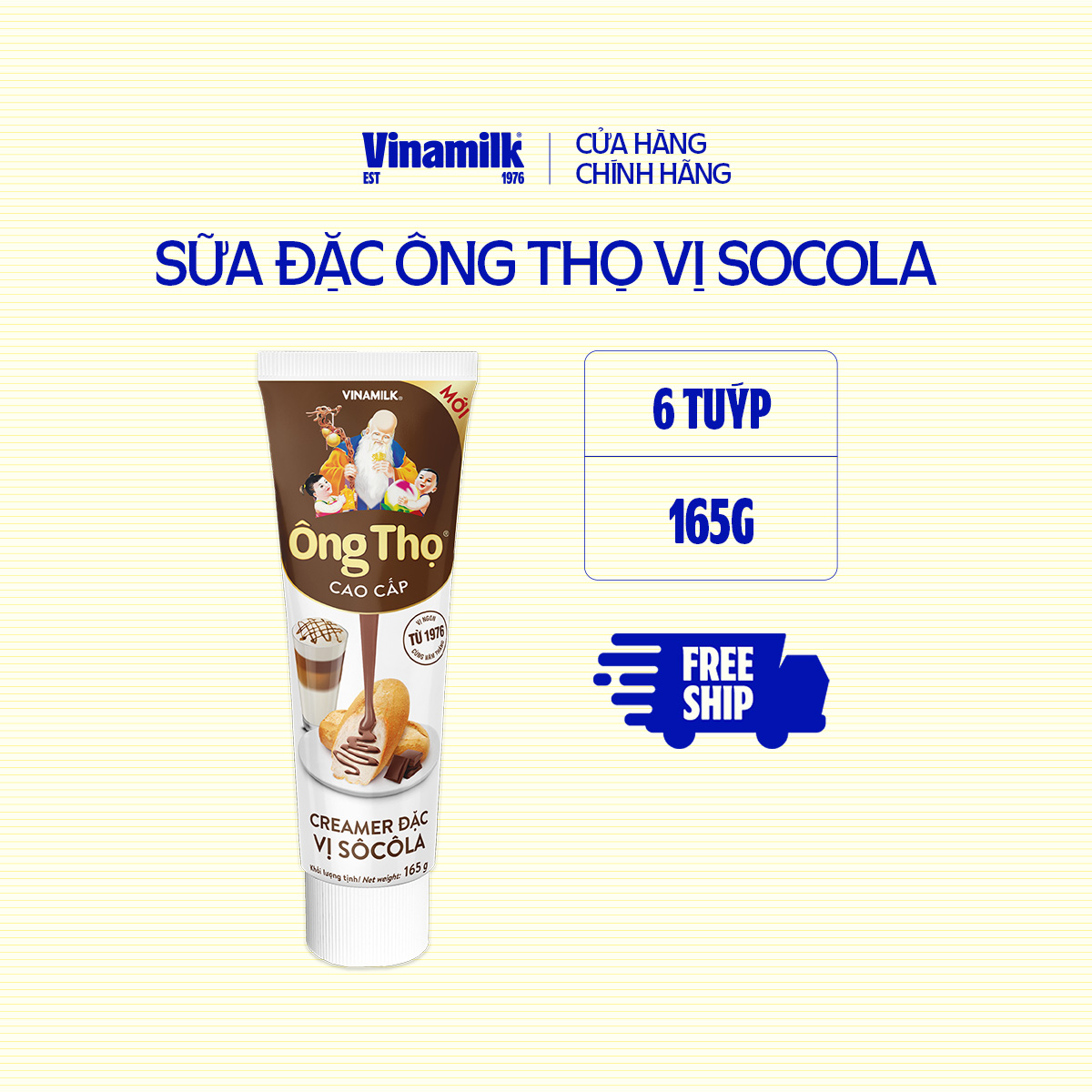 [CHỌN PHÂN LOẠI] Bộ 6 Tuýp Sữa Đặc Ông Thọ 165g