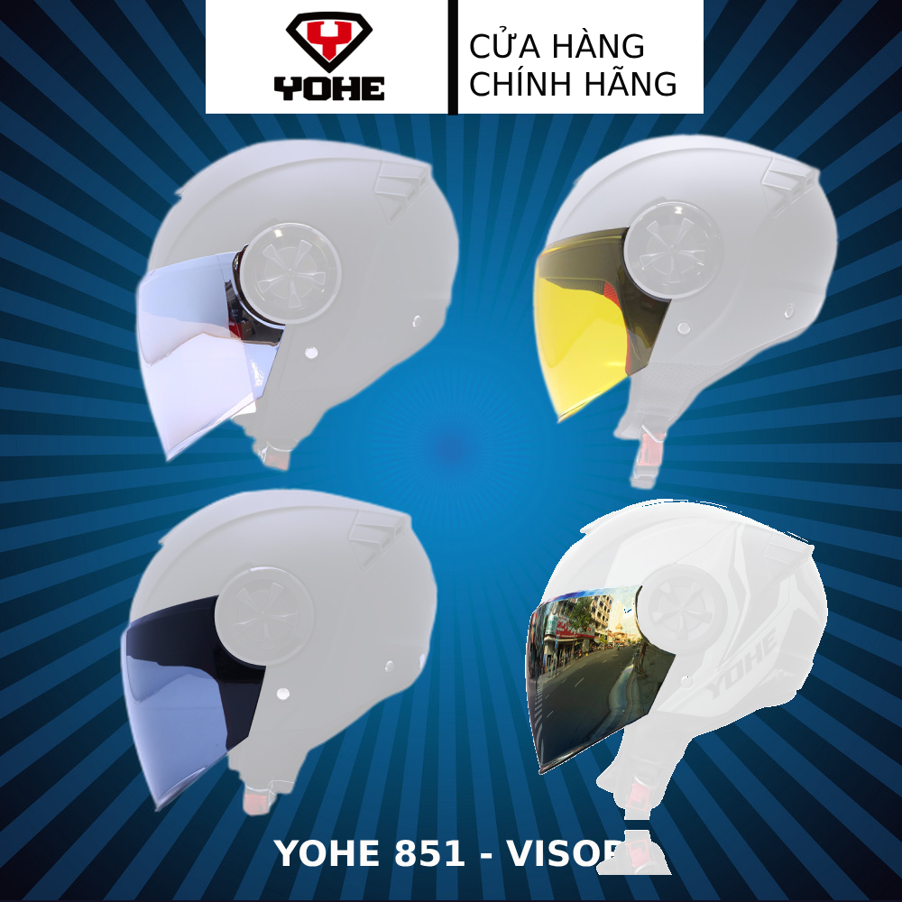 KÍNH THAY THẾ Mũ Bảo Hiểm YOHE 851 - Chống Nắng Bụi