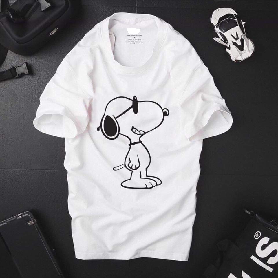 [HCM]Áo thun nam nữ form rộng Hàn Quốc in hình Chó Trắng Đeo Kính độc đẹp vải dày mịn mát