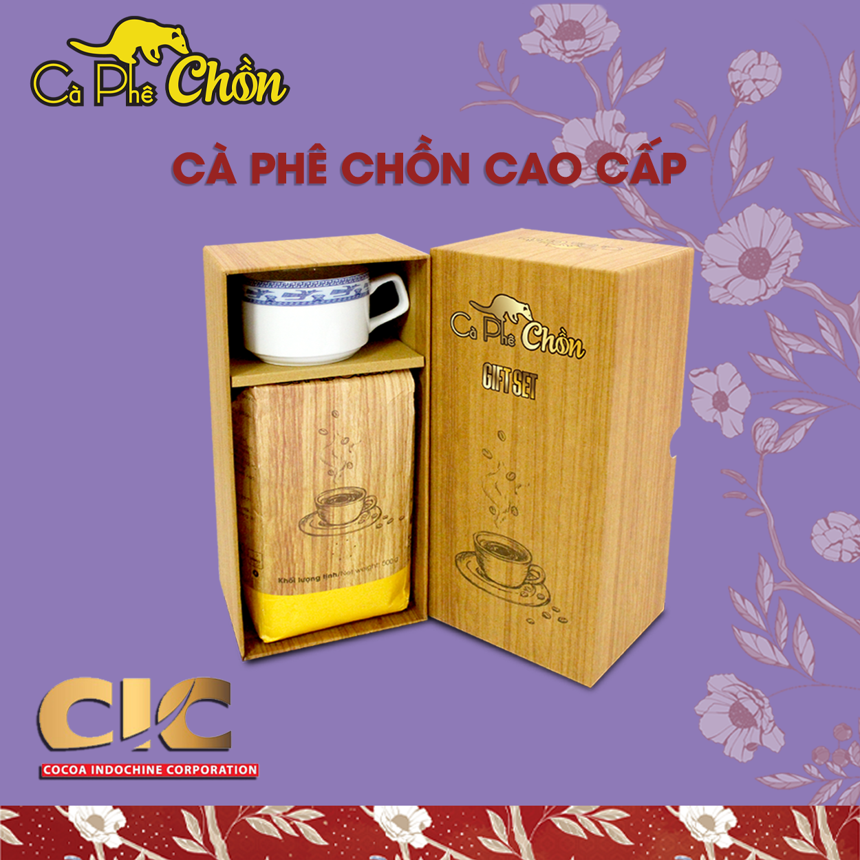 Cà phê chồn cao cấp - 500g (ly sứ) - Thích hợp làm quà tặng