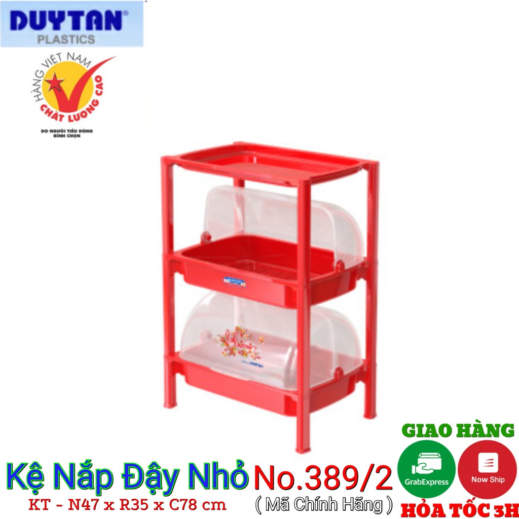 Kệ nhựa úp chén duy tân 2 ngăn-3 tầng -có nắp đậy-kt 47 x 35.5 x 78 cm