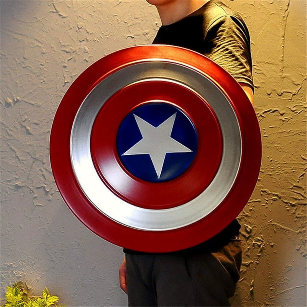 Mô hình khiên captain america tỉ lệ 1:1 thép nguyên khối - tặng kèm mặt nạ