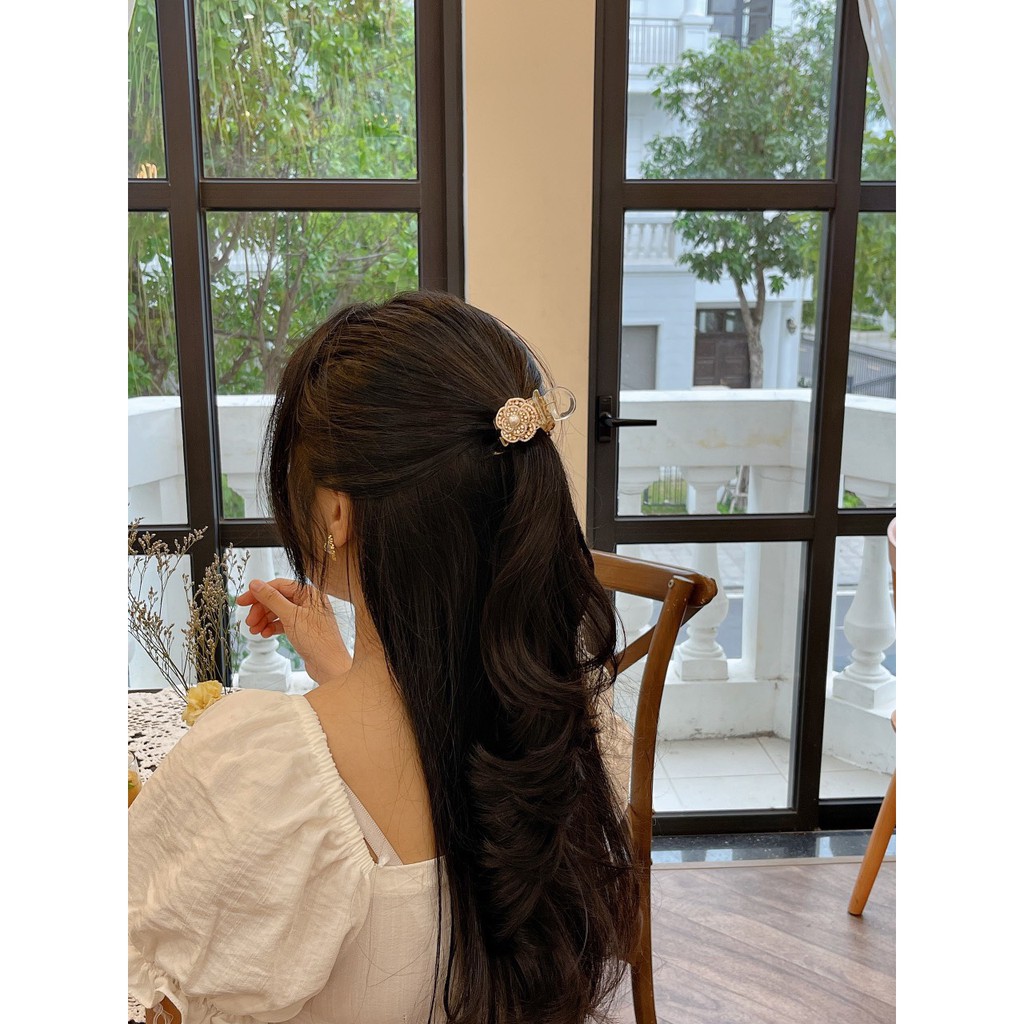 Kẹp Tóc Hình Bông Hoa Đính Đá Siêu Sang Chảnh
