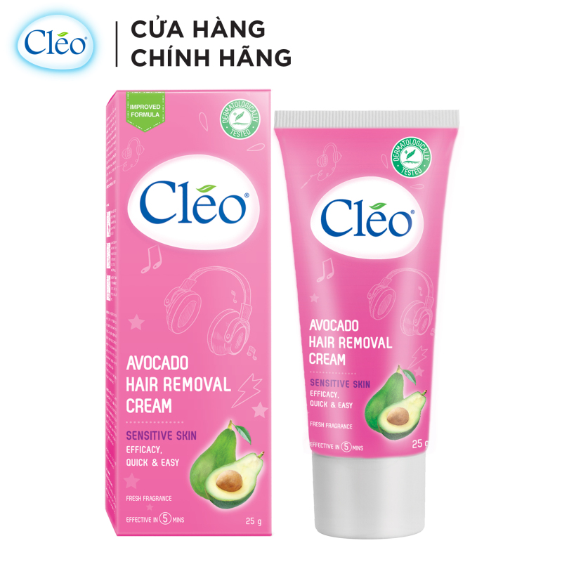 Kem Tẩy Lông Cho Da Nhạy Cảm Cleo Avocado Hair Removal Cream Sensitive Skin 25g