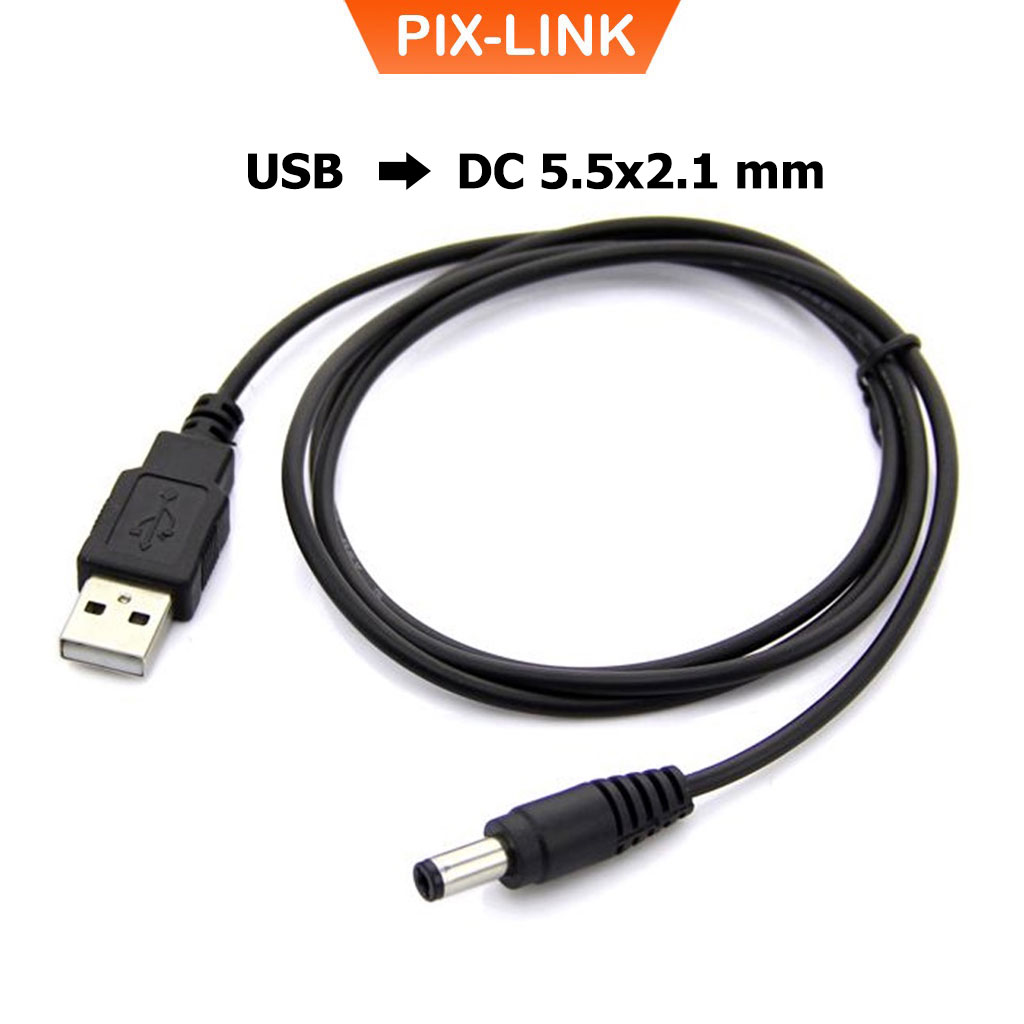 Dây Nguồn Cổng USB Ra Đầu DC 5.5x2.1 mm Đầu Tròn Dùng Thiết Bị Mạng, Sạc Cho Nôi Điện, Loa Bluetooth, Thiết Bị Dùng Nguồn 5V