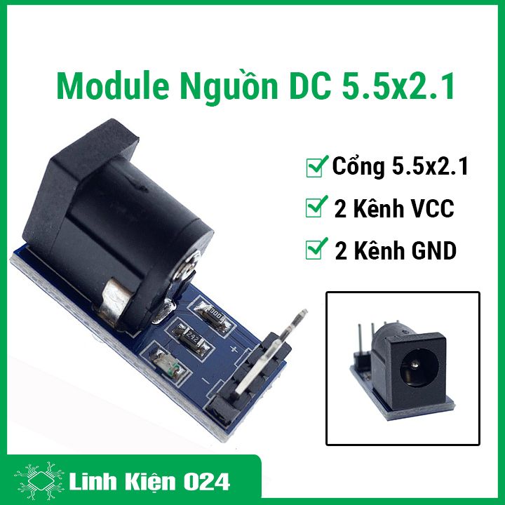 Module nguồn DC 5.5x2.1mm, bo mạch chuyển đổi nguồn DC