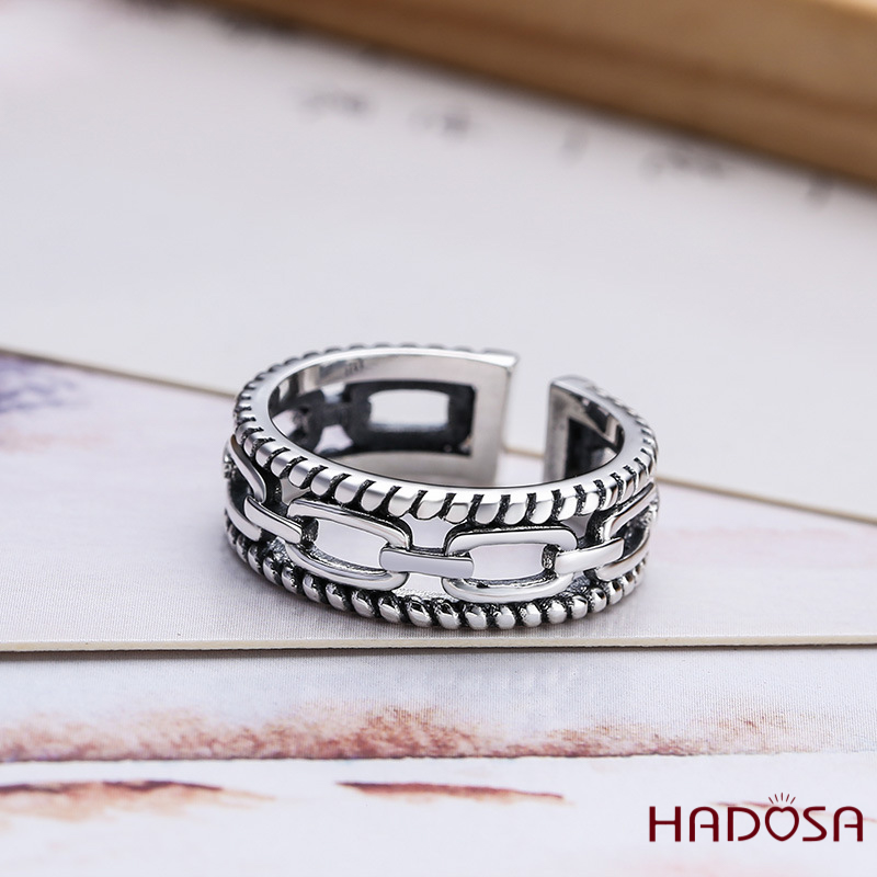 Nhẫn đeo ngón út bạc Thái 925