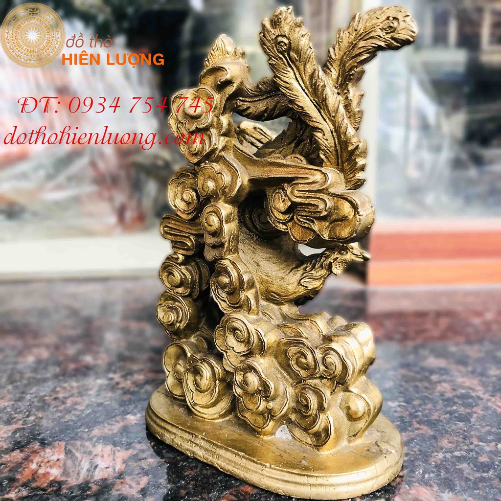 Feng Shui Bronze Phoenix Statue, 13cm Tall