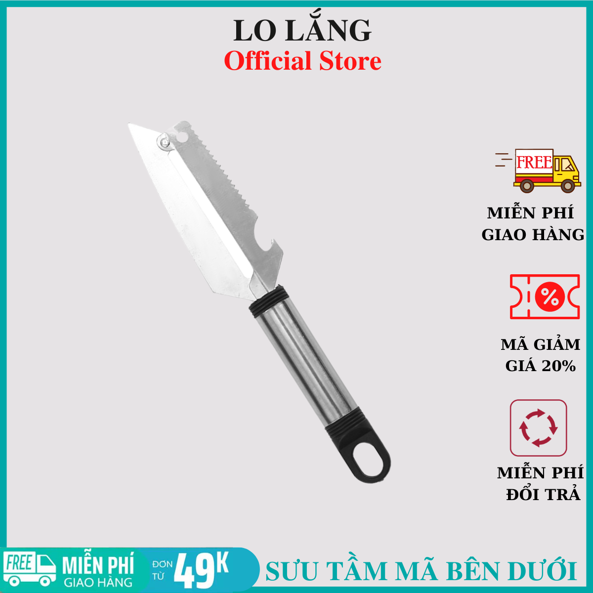 Dao bào inox chuyên gọt rau củ có móc treo và khui đồ hộp cao cấp