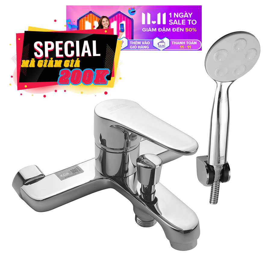 Củ sen nóng lạnh Đồng mạ Chrome Eurolife EL-7001 (Trắng bạc)