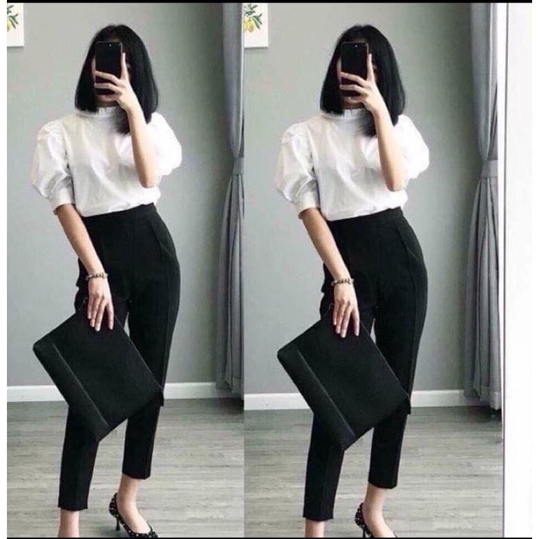 Quần Baggy Cạp Chun Sau lưng - Quần tây âu nữ Công Sở cạp chun sau Có cỡ to Big Size -mã Baggy Công Sở