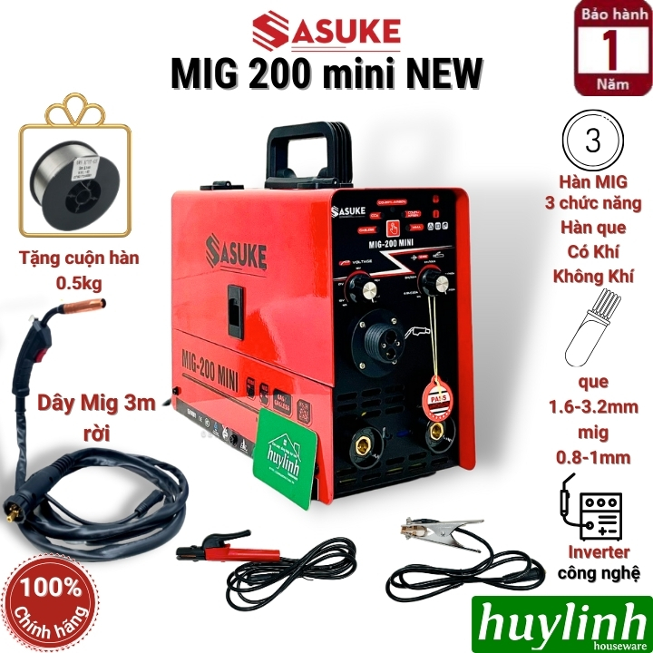 Máy hàn sasuke mig 200 mini - 3 chức năng
