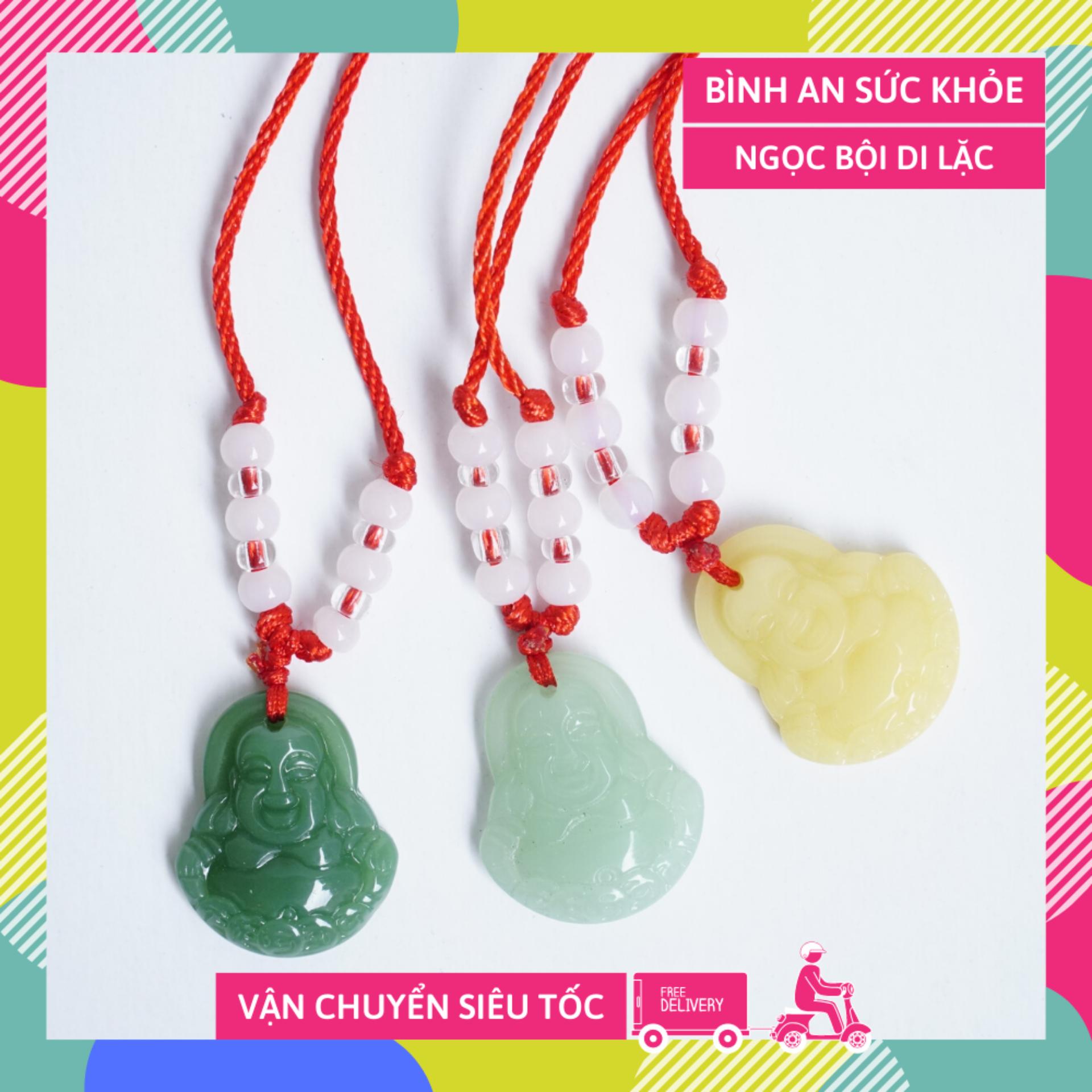 Dây chuyền Phật Di Lặc ngọc xanh hộ mệnh bình an may mắn