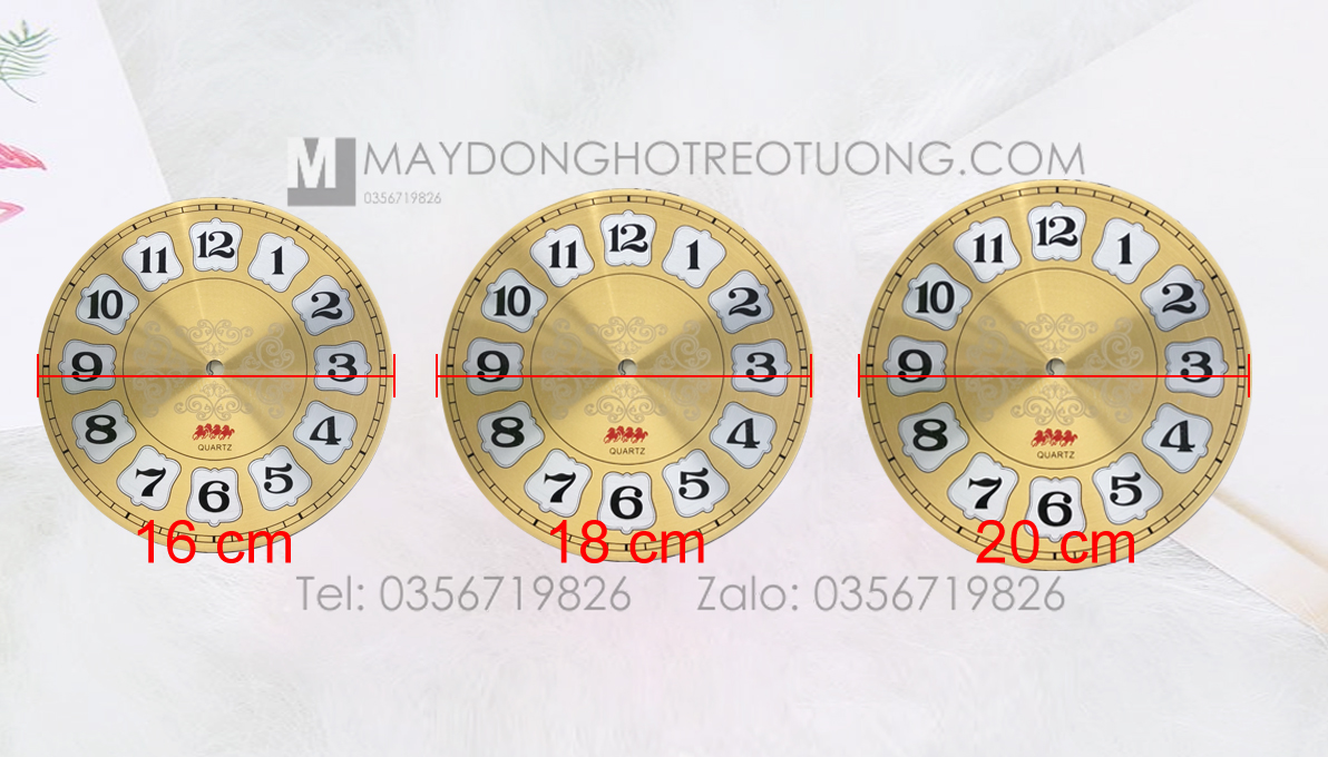 Mặt đồng hồ treo tường, mặt số (Nhôm)