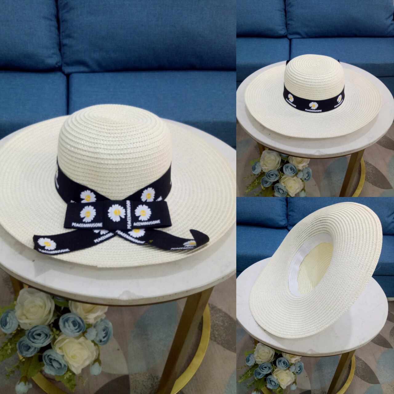 Nón đi biển rộng vành cho nữ (Trắng)