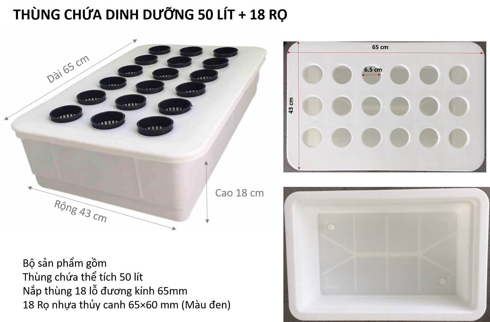ComBo Thùng Thủy Canh Tĩnh và 18 rọ